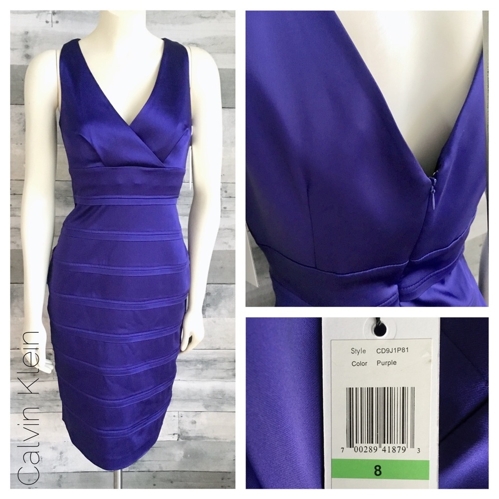 NWT-Party ready cocktail stretch satin sheath